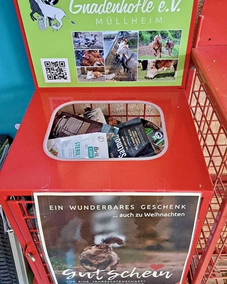 Spendenbox bei Zoo Burkart
